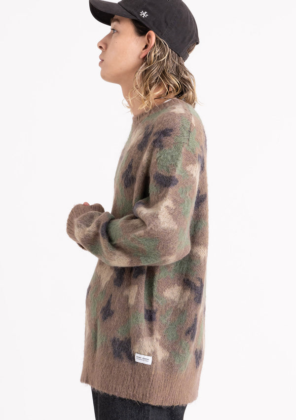 【BANKS JOURNAL】MAJIC MOHAIR CAMO KNIT CREW