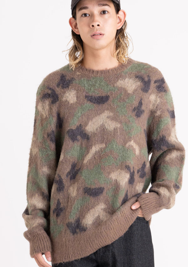 【BANKS JOURNAL】MAJIC MOHAIR CAMO KNIT CREW