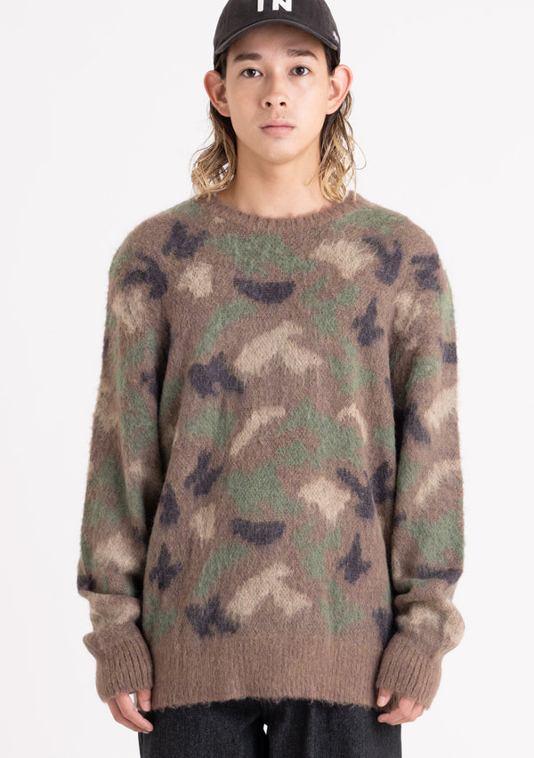 【BANKS JOURNAL】MAJIC MOHAIR CAMO KNIT CREW